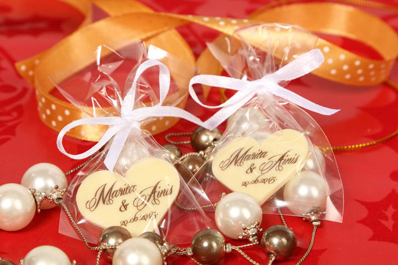 Wedding Marketing - 3g Chocolate Heart in a Bag with Ribbon