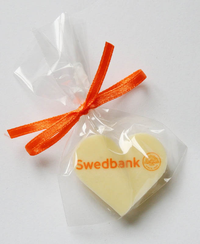 Bank Marketing - Chocolate Heart in a Bag with Ribbon, 3g