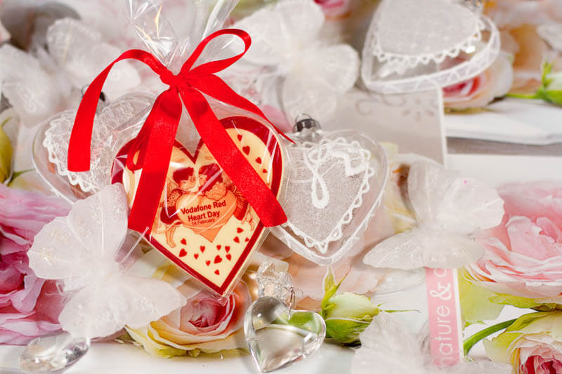 Telecommunication Marketing - 30g Chocolate Heart in a Bag with Ribbon