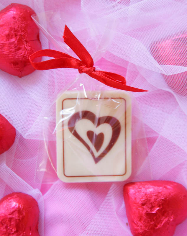 Valentine Day Chocolates - Promotional Chocolate Bar in a Polybag with Ribbon, 7g