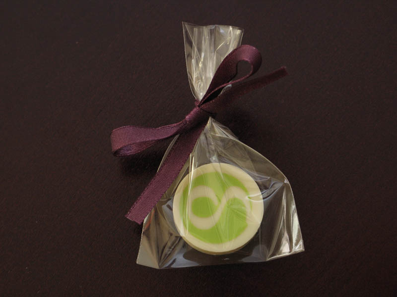 Chocolate Gifts - Puck in a Polybag with Ribbon, 7g