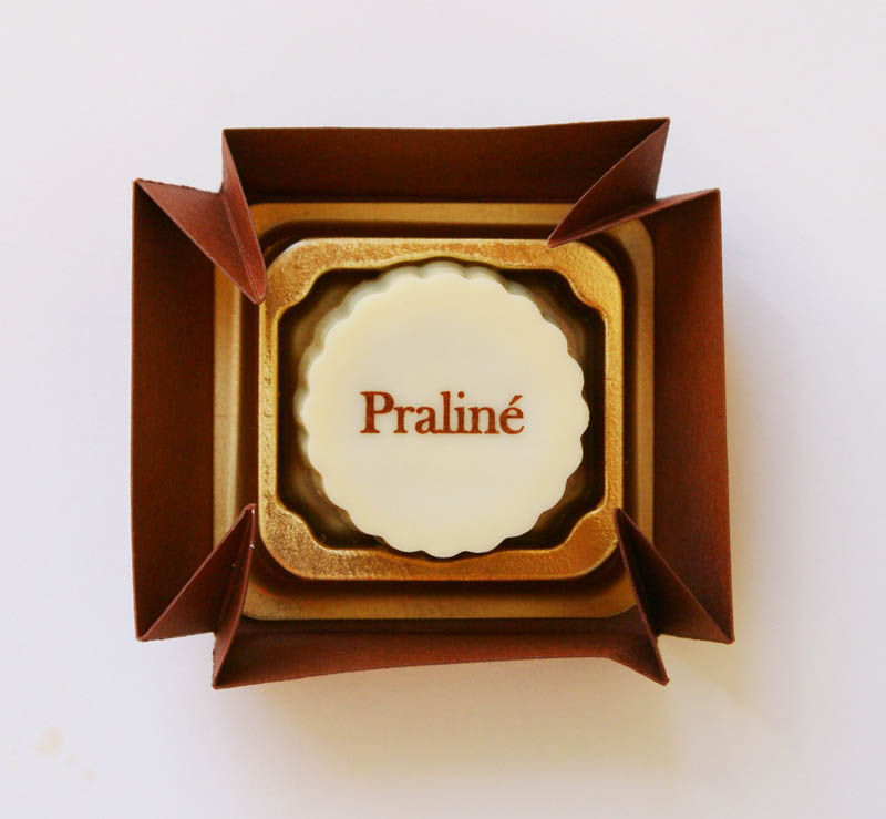 Printing - Praline with Hazel Nut Cream Filling in a box, 13g