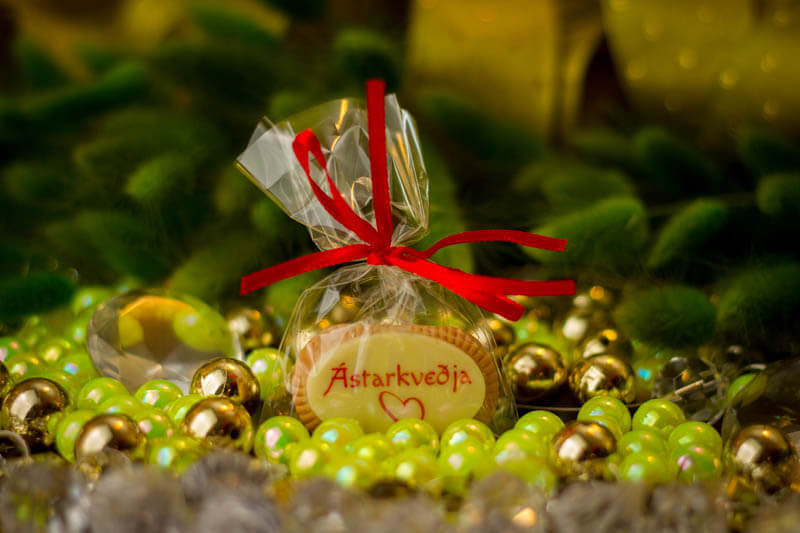 Coffee Biscuit with Chocolate in a Polybag with ribbon, 5g