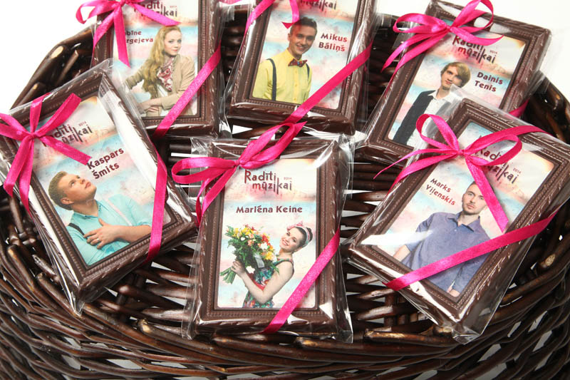 Political Marketing - Framed Chocolate Picture in a Polybag with Ribbon, 90g