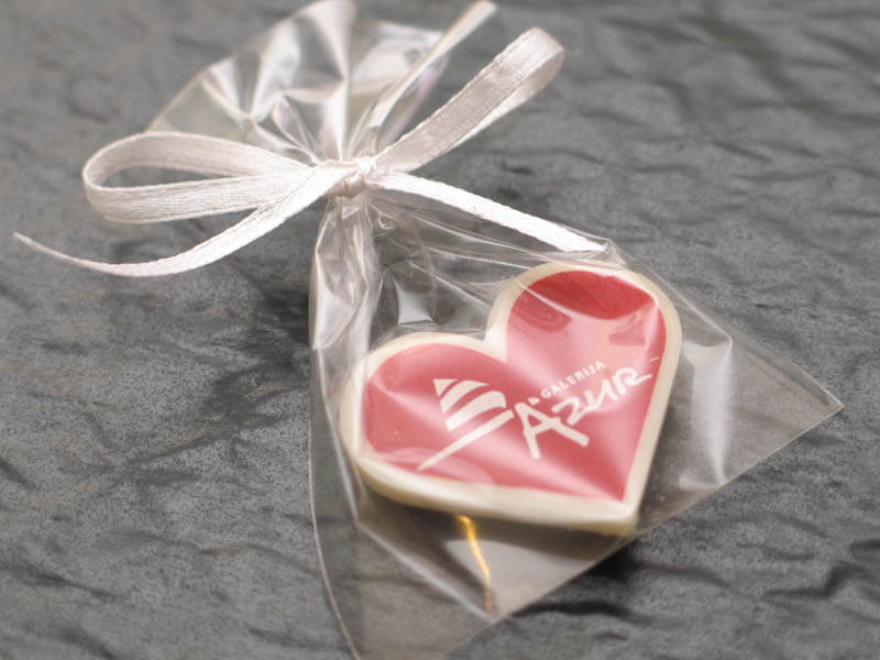 Shopping Center Marketing - 3g Chocolate Heart in a Bag with Ribbon
