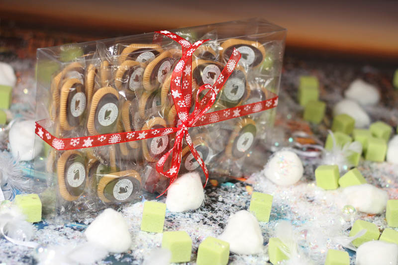 Biscuits with Chocolate - 310g Transparent Box with 50 Biscuits