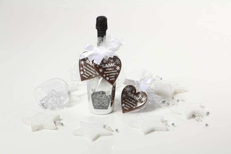 Wine And Chocolate - Chocolate Heart in a Bag with Ribbon, 30g