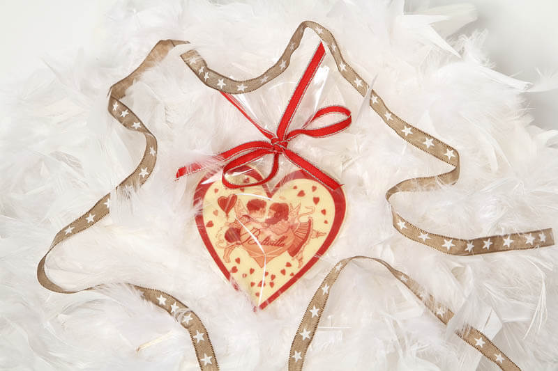 Cupid Chocolates - Chocolate Heart in a Bag with Ribbon, 30g