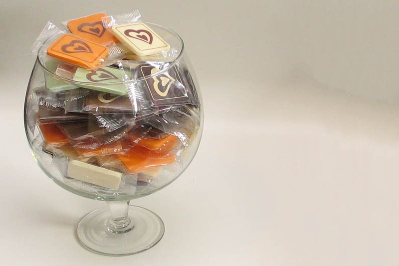 Glass Bowl Sweets - 7g Promotional Chocolate Bar in a Polybag