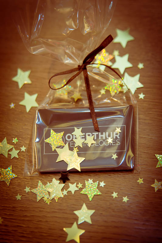 Promotional Chocolate Bar in a Polybag with Ribbon, 20g