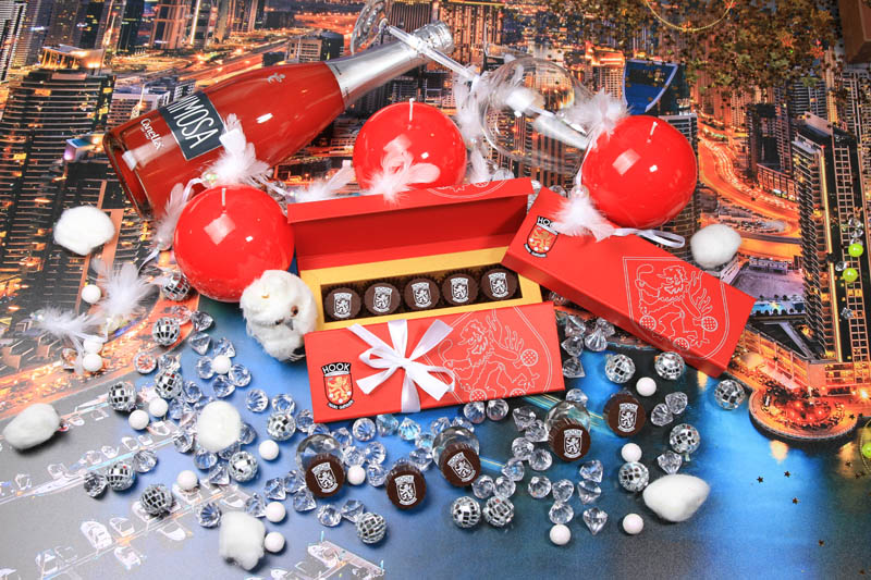 Подарочный Рекламный Шоколад - 65г (13г x 5 шт) 5 Конфет с Начинкой Орехового Крема в коробочке с магнитом