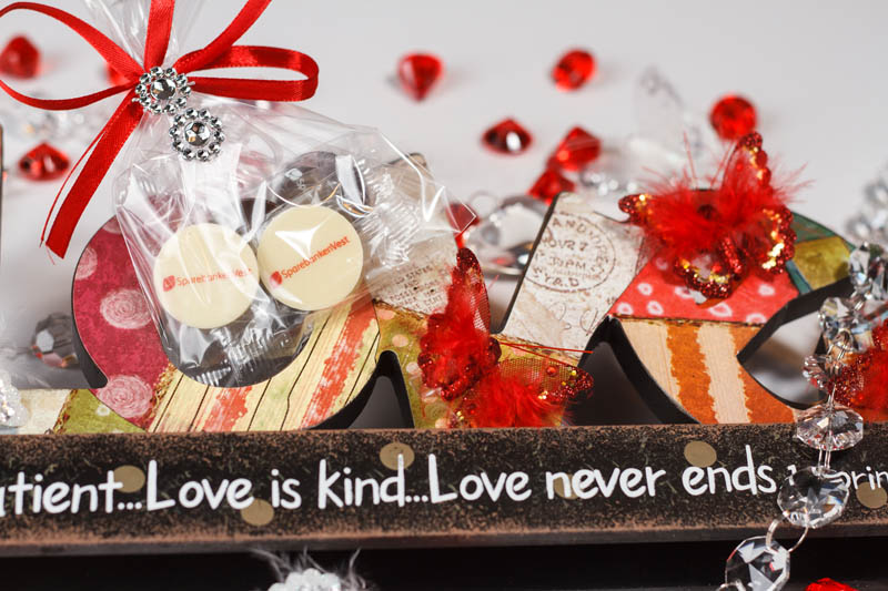 Personalized Chocolate - 4 Promotional Chocolates in Bag with ribbon, 12g