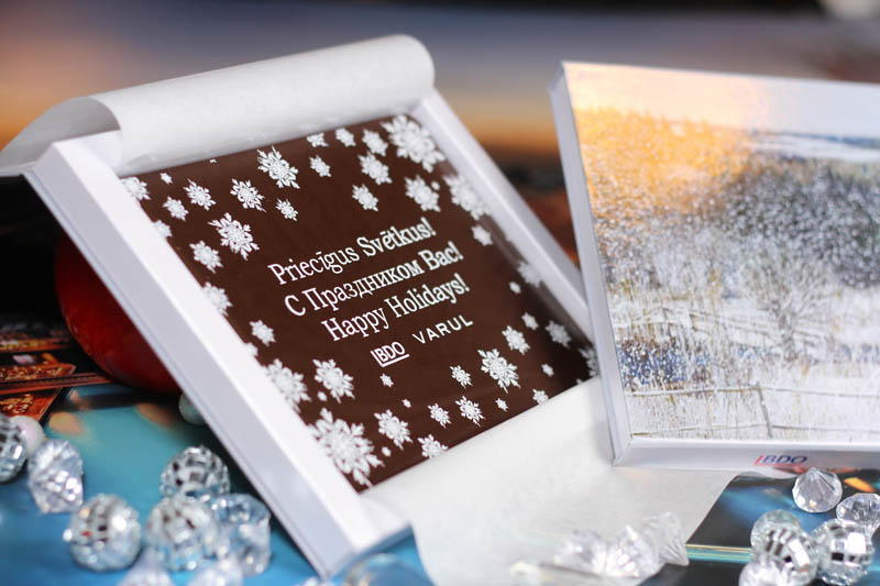 Unique Christmas Gifts - Promotional Chocolate Bar in a box with magnet, 275g