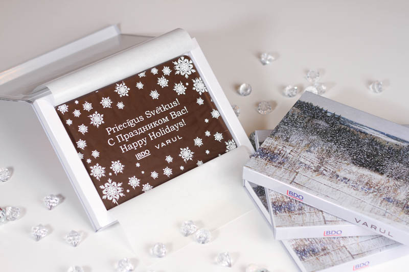 Unique Christmas Gifts - Promotional Chocolate Bar in a box with magnet, 275g