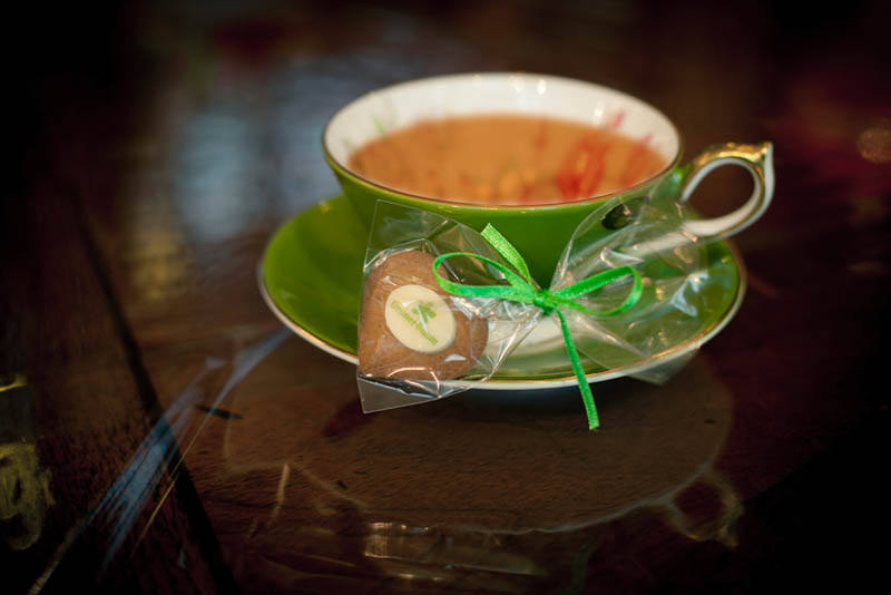 Gingerbread biscuit / Pepper Cookie with Chocolate in a Polybag with Ribbon, 5g