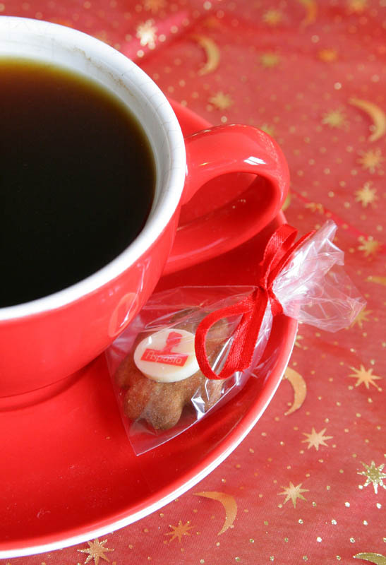 Personalized Chocolate - Gingerbread biscuit / Pepper Cookie with Chocolate in a Polybag with Ribbon, 5g